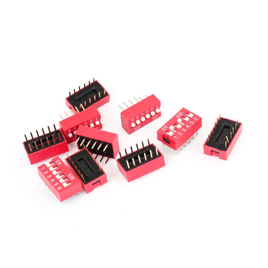 10PCS DIP Switch 12 Pins 6 Positions Sliding Toggle Switches 2.54mm Pitch