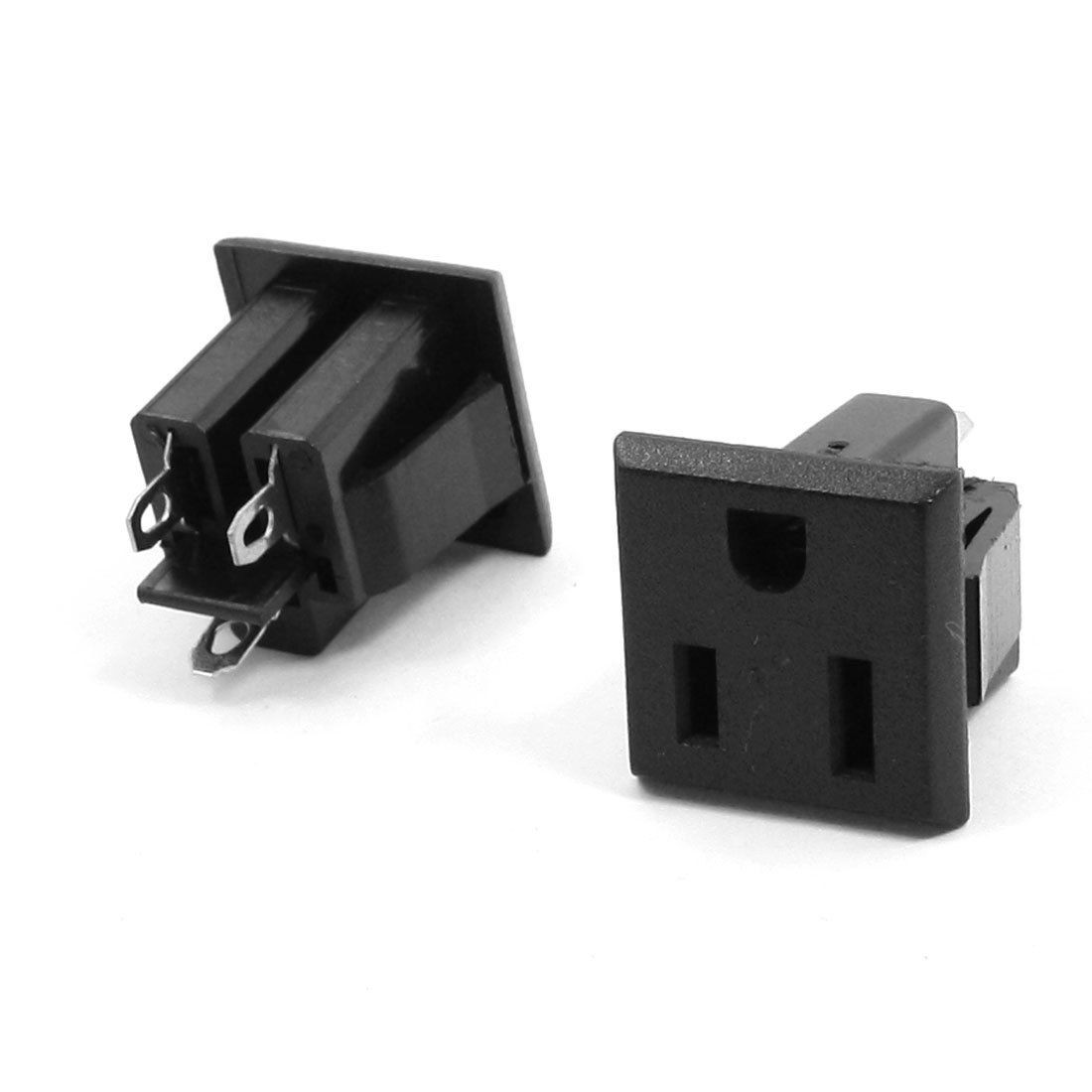 2pcs AC 125V 15A US 2Pin 3Pin Plug 3 Terminals Socket Power Adapter