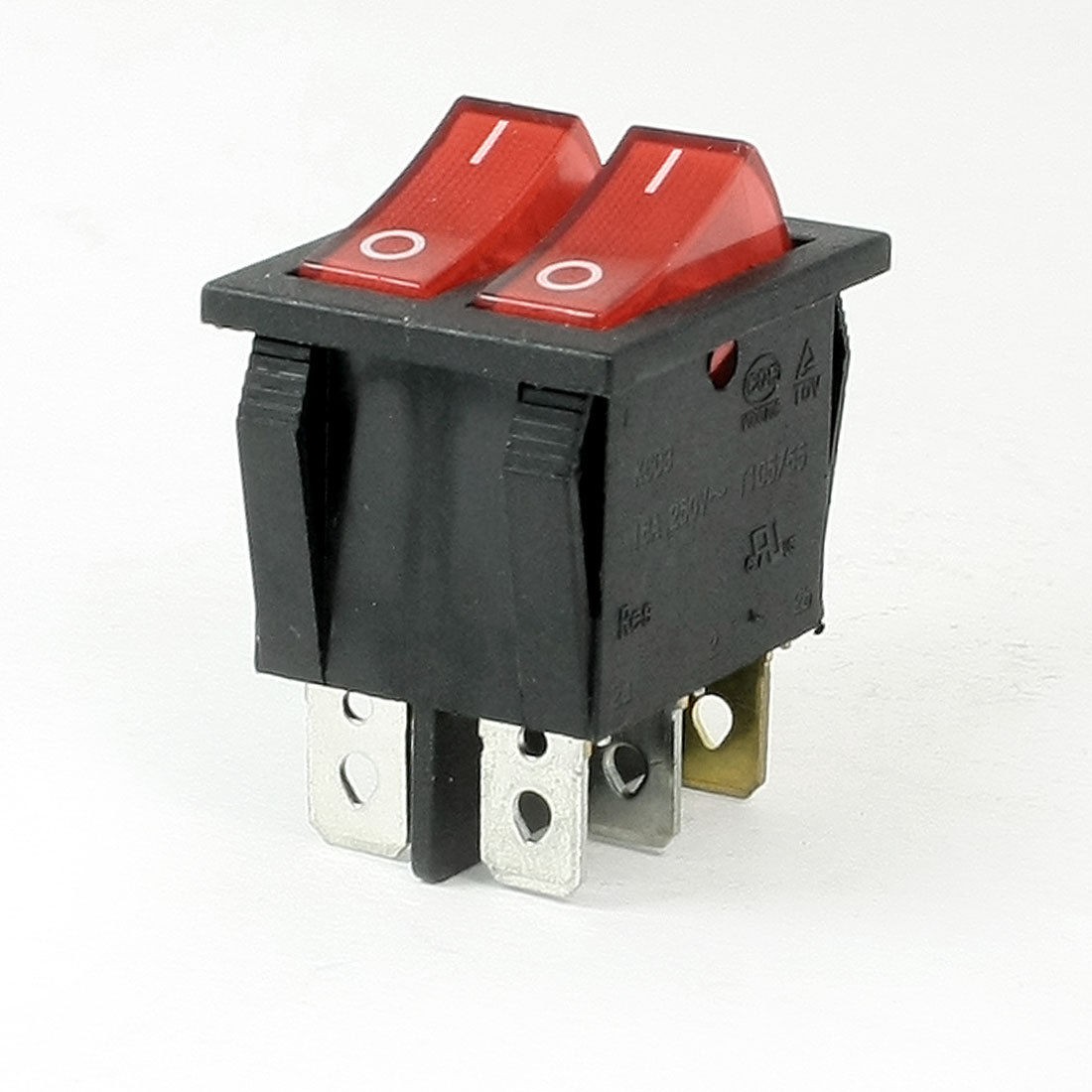 250VAC 10A SPST ON/OFF 6 Pin Two Position 2 in 1 Boat Rocker Switch