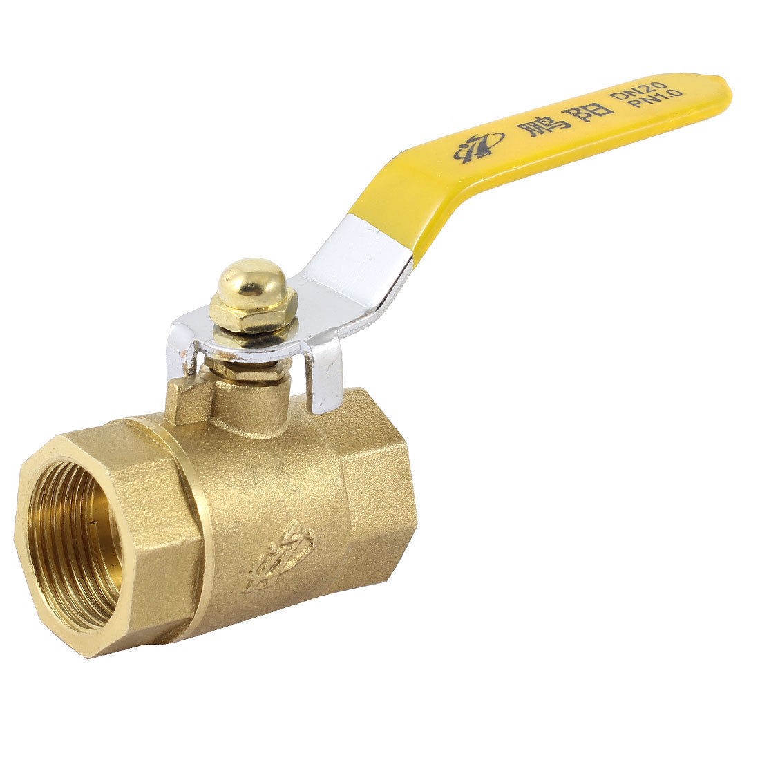 Yellow Plastic Coated Lever 3/4" PT Female Thread Dia Brass Ball Valve