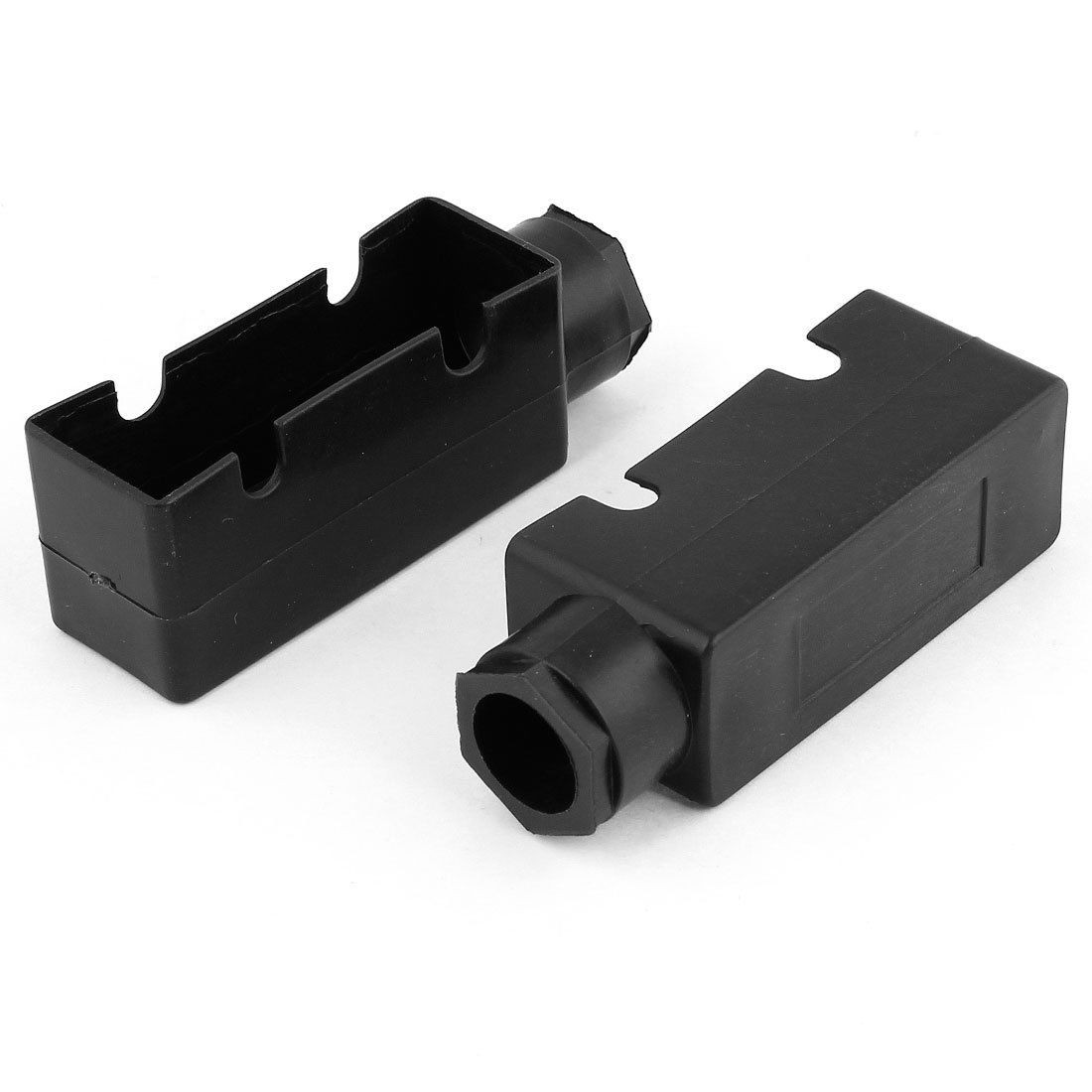 2 Pcs Black Rectangle Plastic Waterproof Shells Covers for Micro Switch