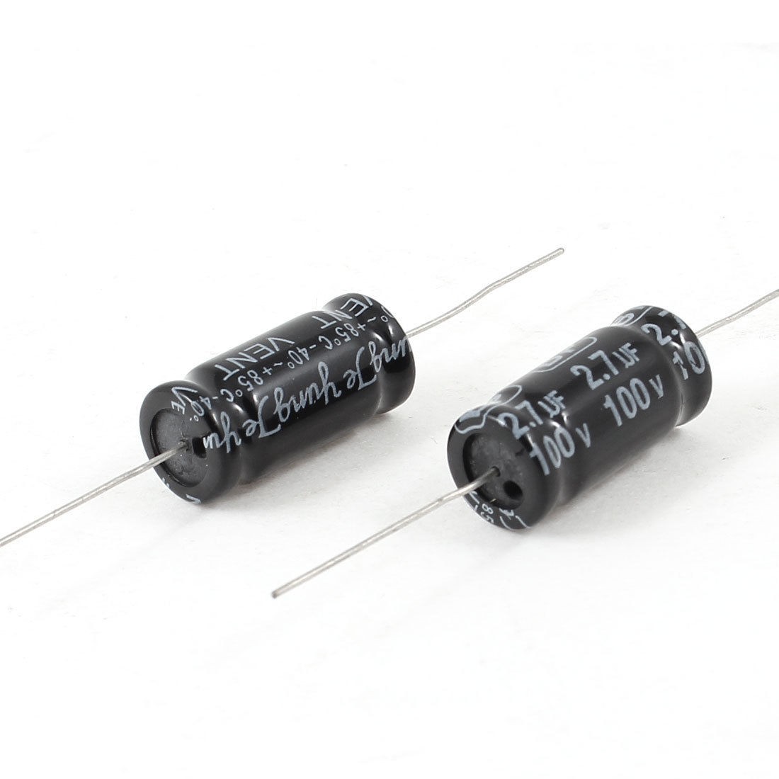 2 Pcs 2.7uF -100V -40+85C Aluminum Electrolytic Capacitor 10mmx20mm