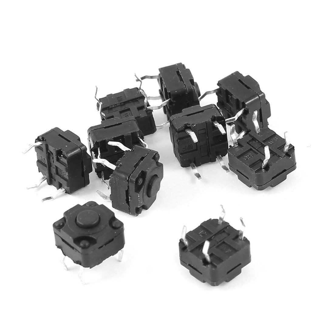 10 x DIP Through Hole Mount 4 Pin Momentary Push Button Tact Switch 8x8x6mm
