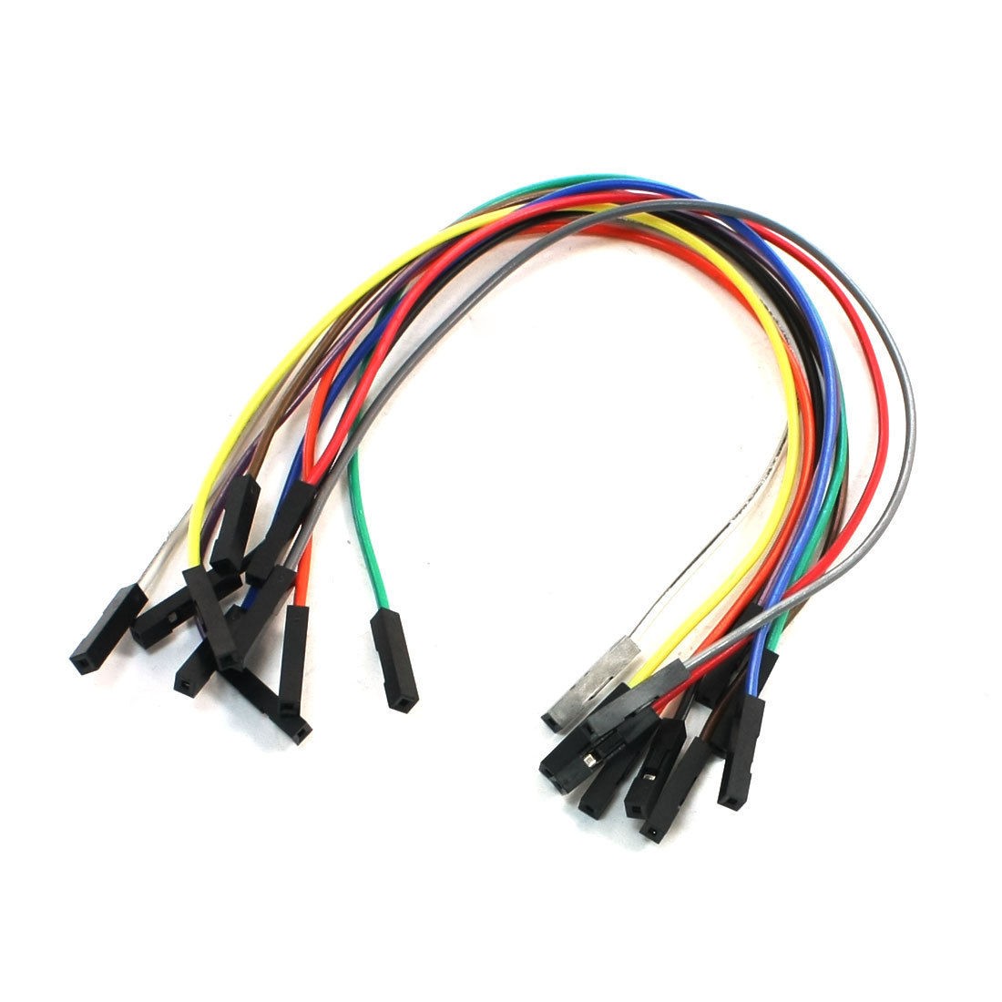 10PCS 20CM Female to Female 1 Pin Plug Jumper Cable Wires Multicolor