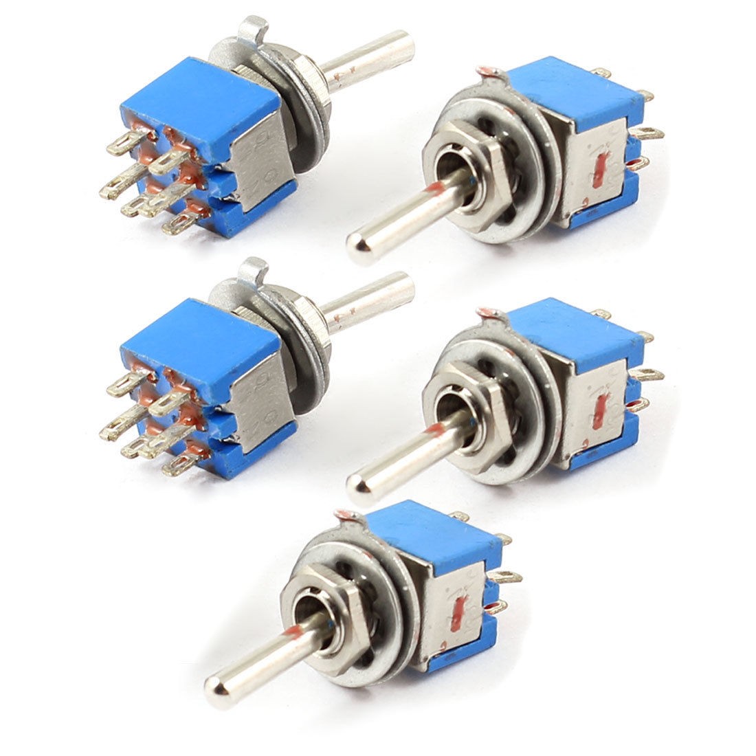 5 Pcs DPDT On/Off/On 3 Position 6 Terminals Toggle Switch AC 125V 3A