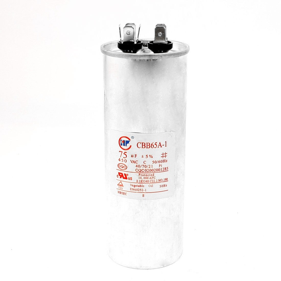 AC 450V Cylinderical Polypropylene Film 6P Air Conditioner Motor Capacitor 75uF