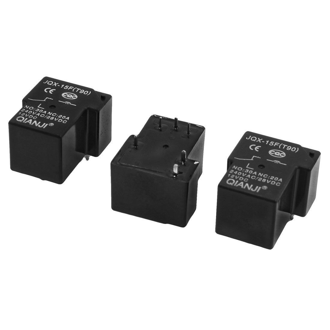 3 x JQX-15F(T90) 12VDC Coil Voltage 6Pin PCB Plug-in Type Power Relay