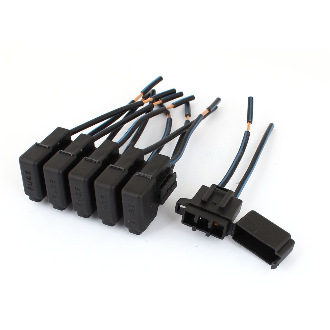 6PCS Black Auto Car ATC Blade Inline Fuse Holder Replacement DC 12V