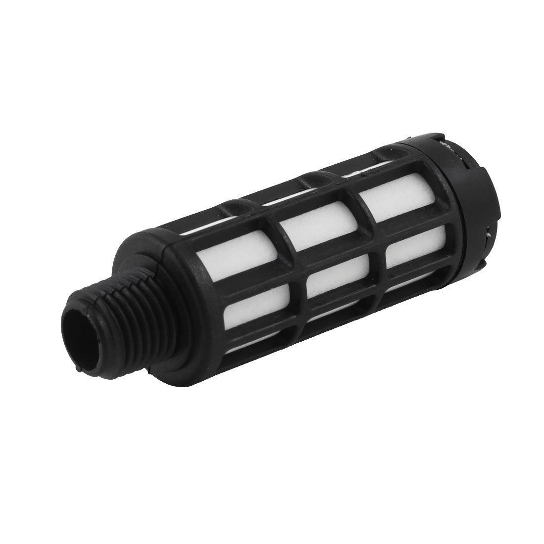 13mm 1/4" PT Male Thread Pneumatic Silencer Muffler Noise Deadener Black