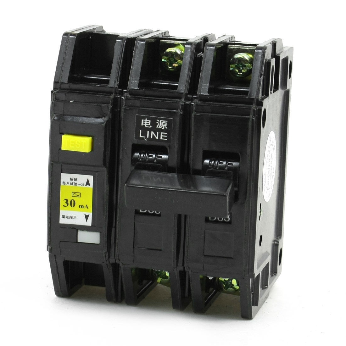 DZ12LE-63 63A Moulded Case Circuit Breaker 2 Pole 3000A 63Amp 220V/380V AC