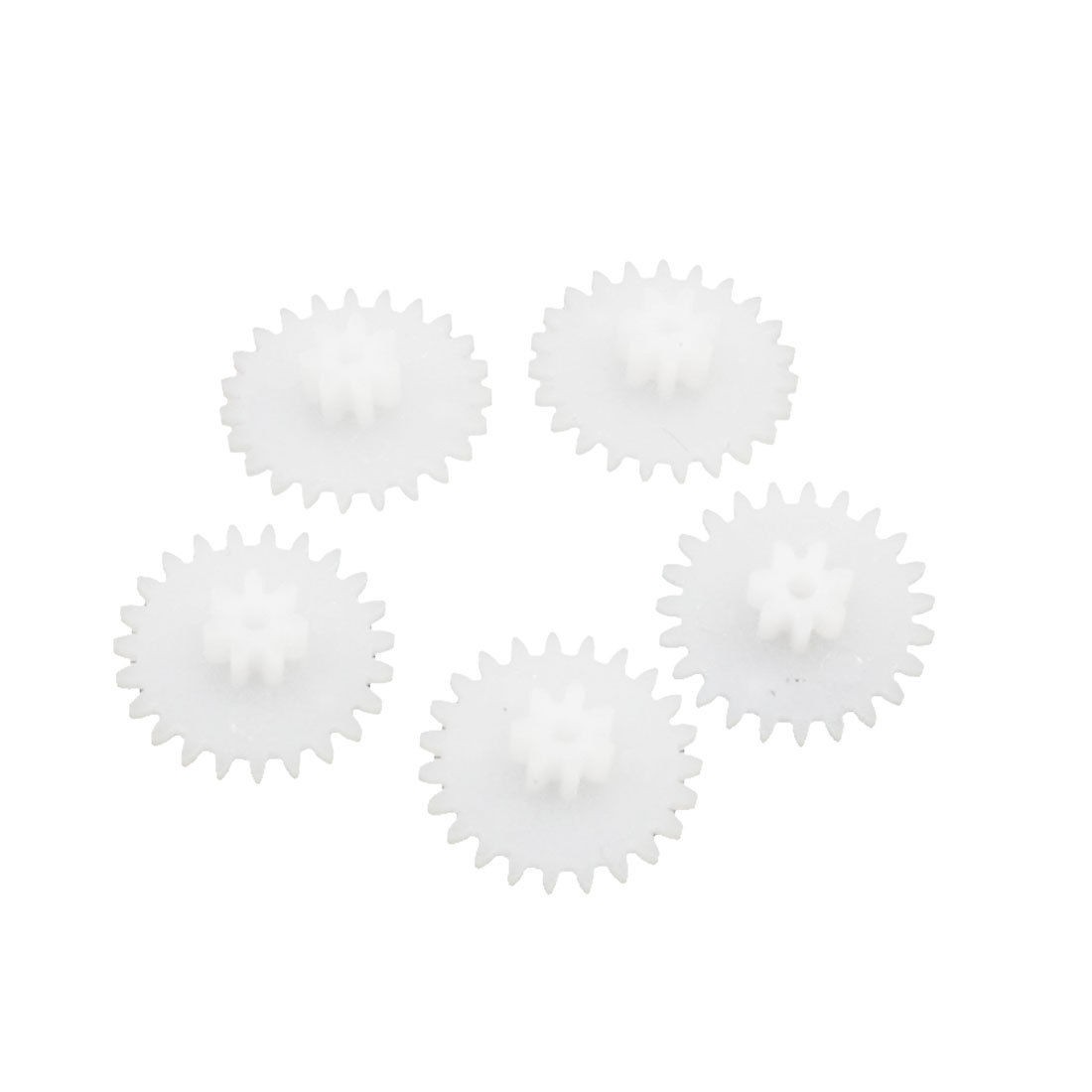 RC Toys 1mm Drive Shaft Dual Deck Plastic Reduction Gear White 5PCS