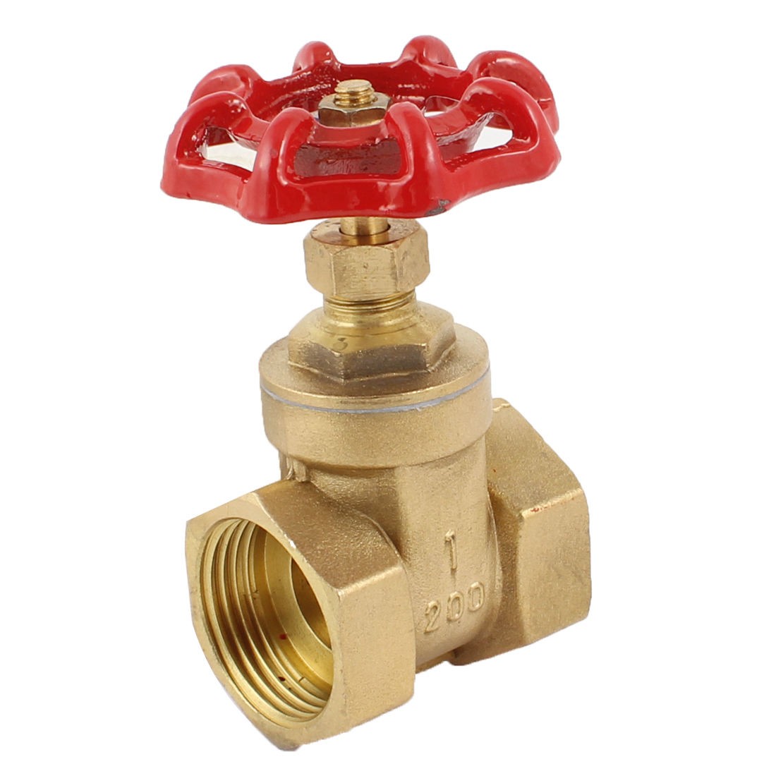 Full Port 1" PT to 1" PT Female Thread Red Bronze Tone Lever Handle Gate Valve
