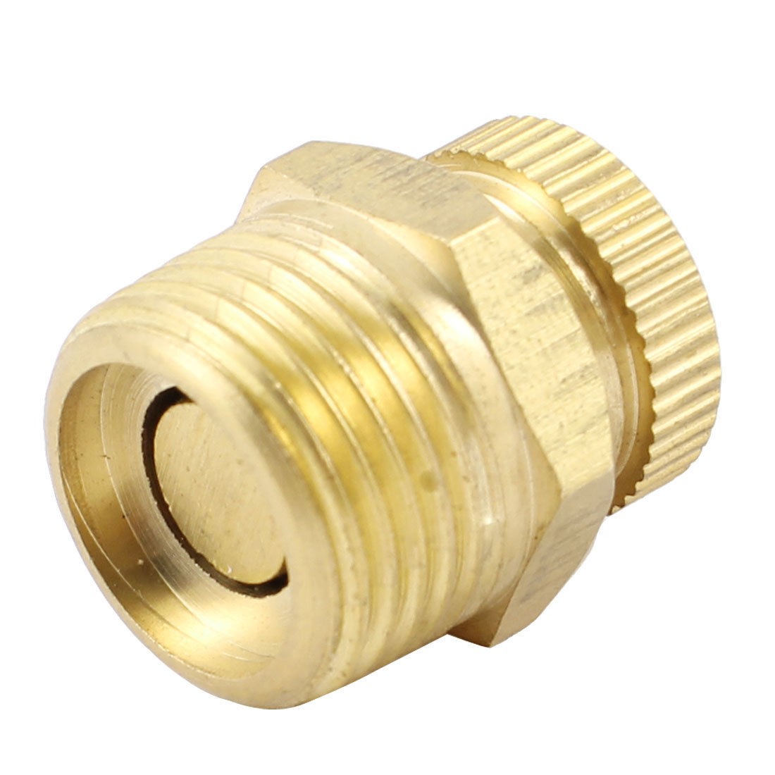 Male Threaded Air Compressor Part Brass Tone Security Water Drain Valve