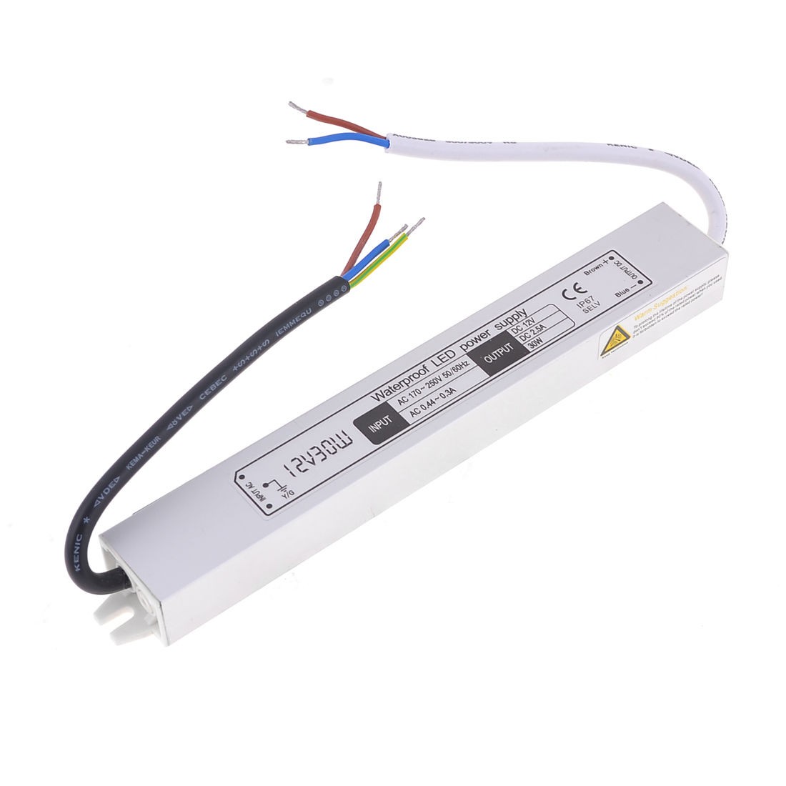 AC170-250V DC12V 2.5A 30W Waterproof Power Supply for LED Lighting