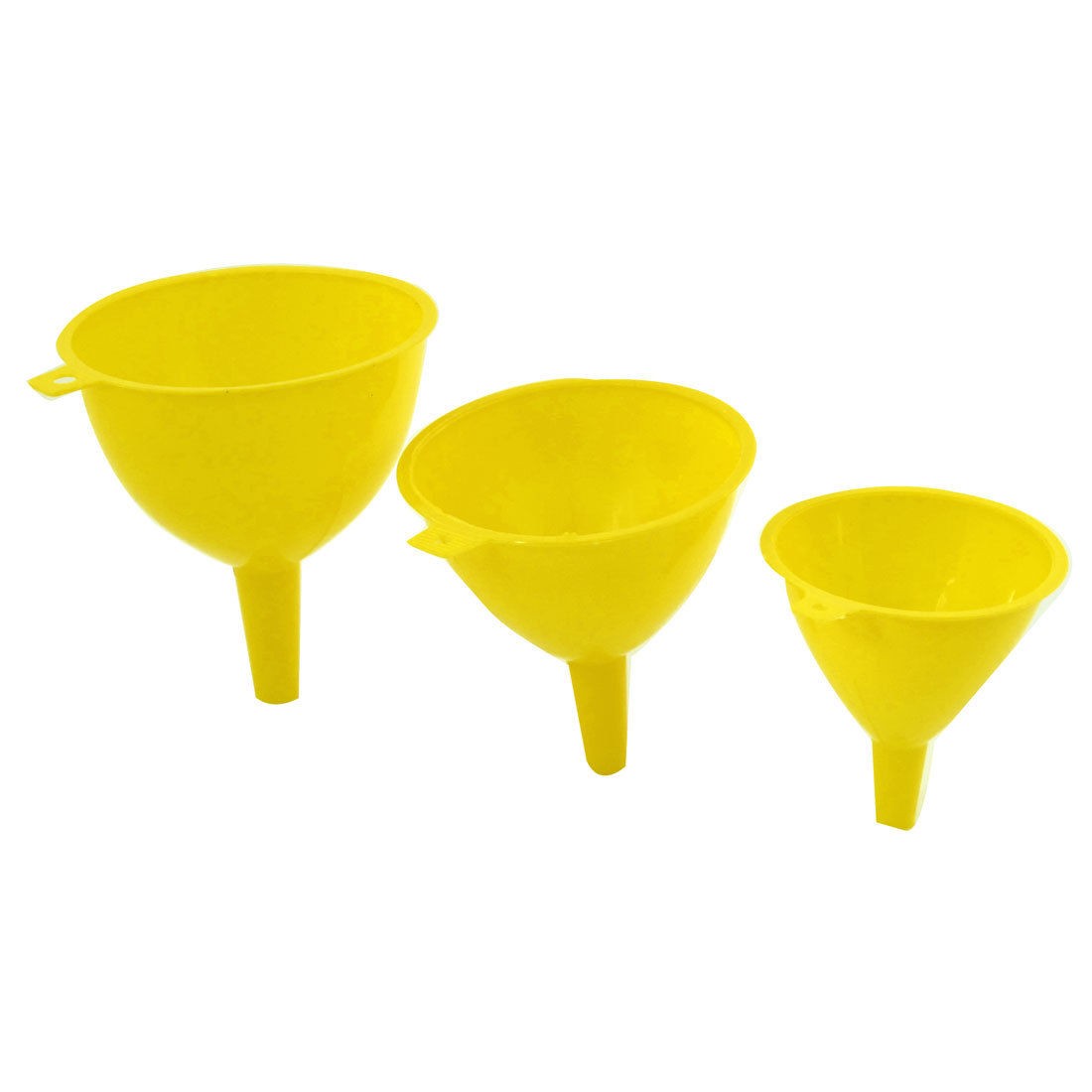 3 in 1 Kitchen Yellow Plastic 123mm 108mm 93mm Dia Water Oil Liquid Funnel Set