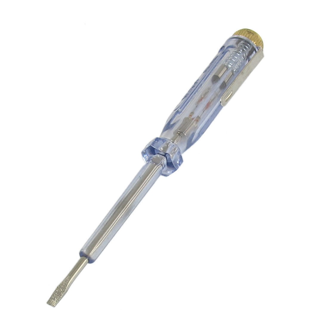 AC 100-500V 3mm Slotted Tip Voltage Tester Electroprobe Screwdriver Clear Blue