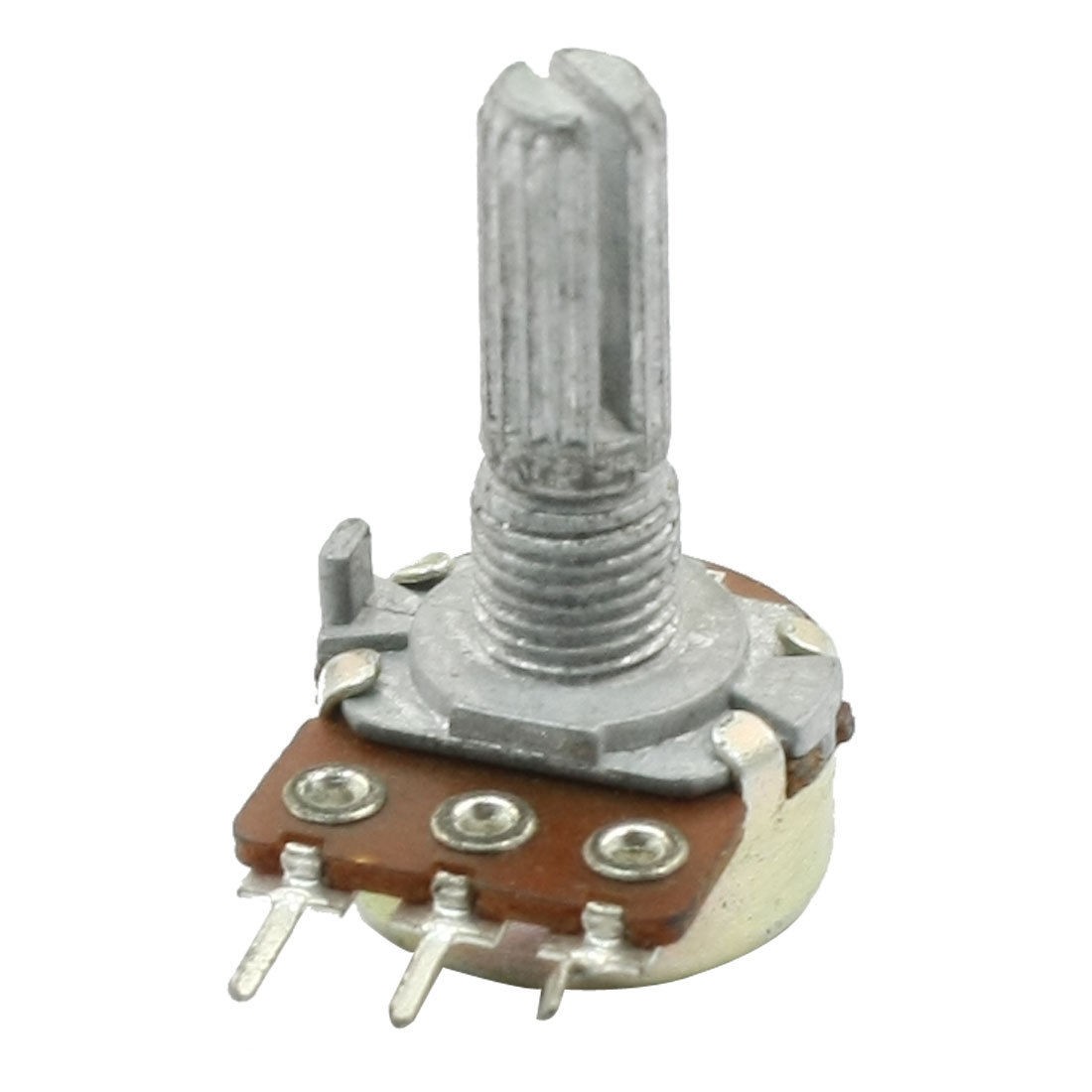 50K ohm 6mm Dia Shaft 3 Pins Single Turn Rotary Taper Potentiometer