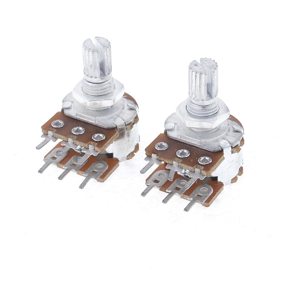 2 x 50K Ohm Top Adjustment 6 Terminals Dual Layers Potentiometers