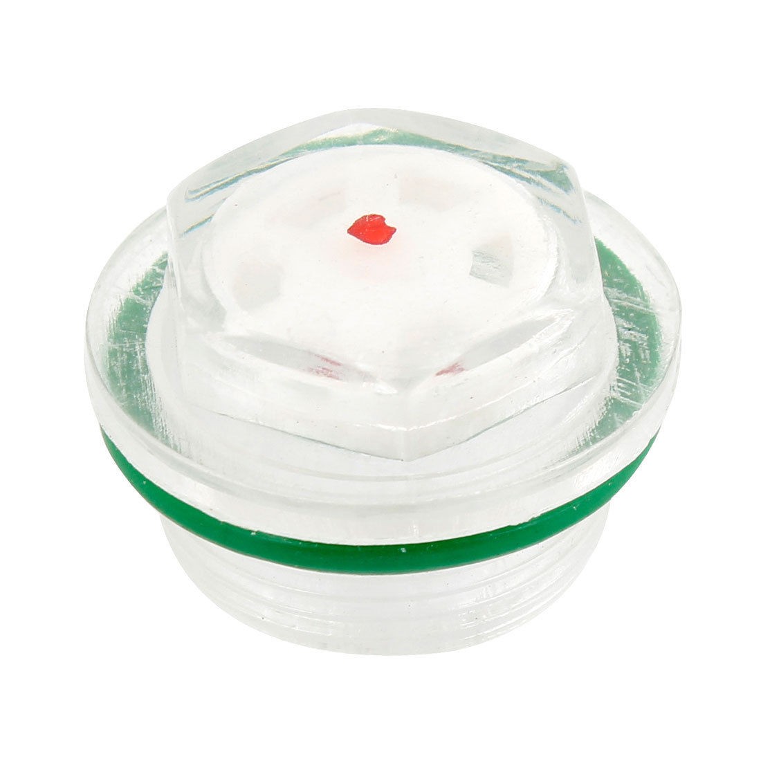 Air Compressor Round Clear Plastic Oil Level Indicator Sight Glass 26mm Green