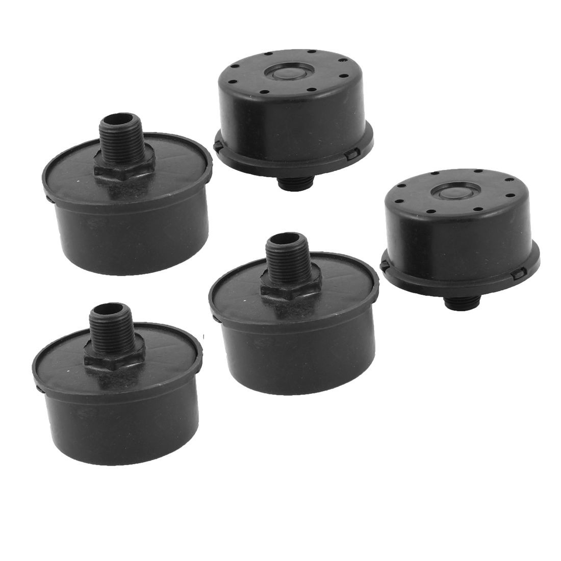 5 Pcs 0.65" Thread Dia Air Compressor Admitting Port Plastic Muffler