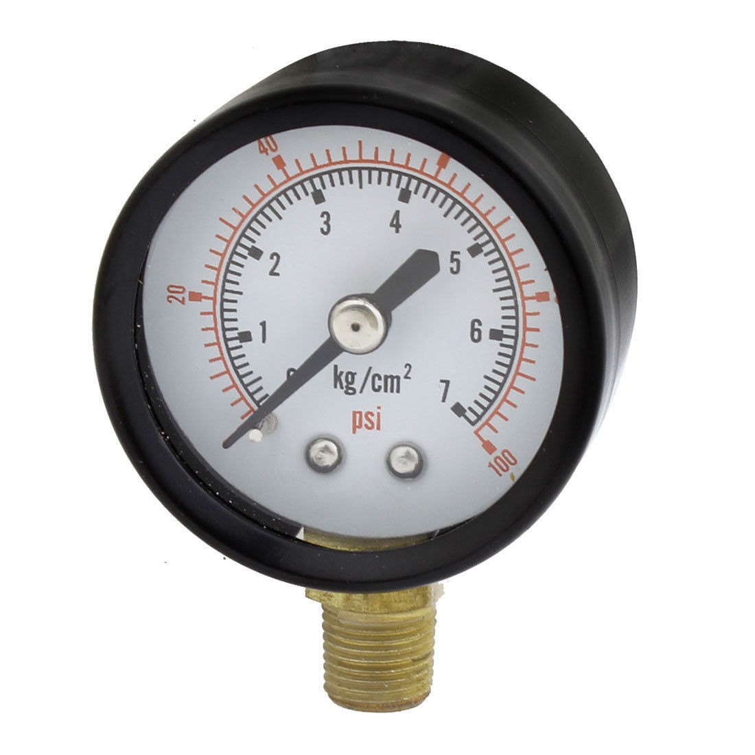 0-7bar 0-100psi 1/8PT Black Round Dial Air Compressor Pressure Gauge