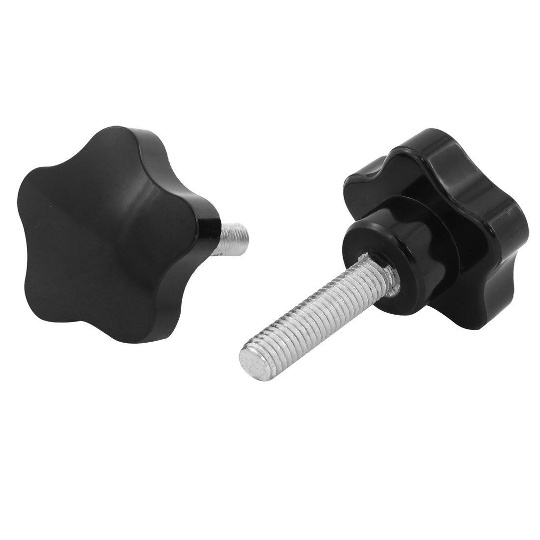 2 Pcs Machine Tool M8 x 30 Male Thread 40mm Dia Bakelite Knobs Handle Black