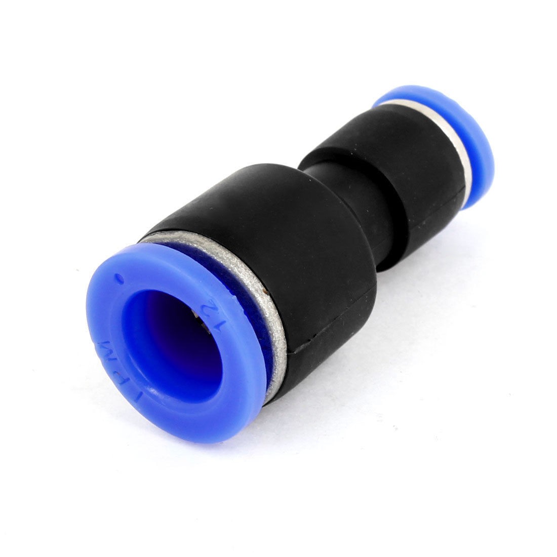 Pneumatic 12mm to 8mm Push in Quick One Touch Straight Fittings Black Blue