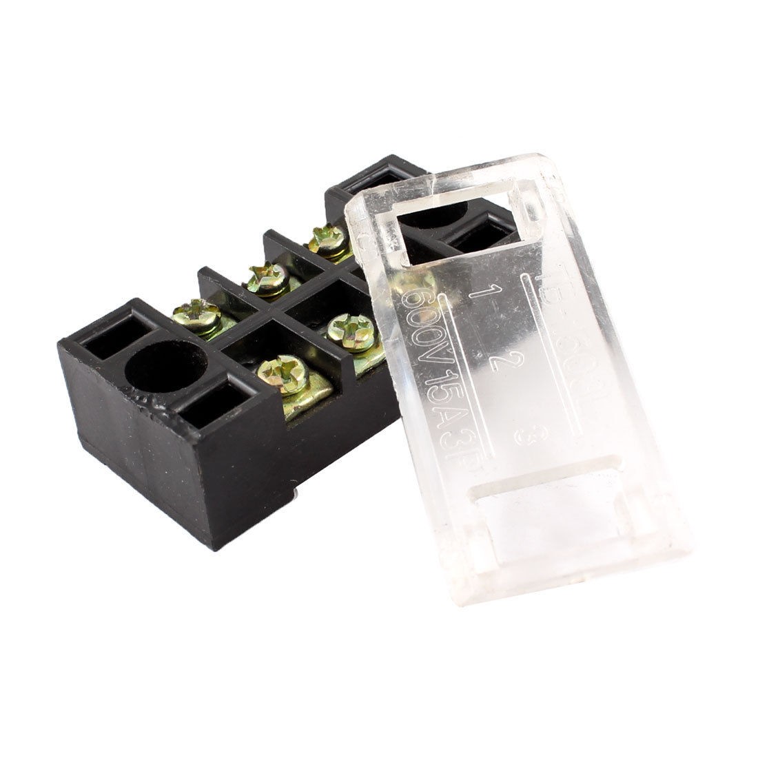 Dual Row 3P Screw Connector Barrier Terminal Block Cable Wire Board 600V 15A