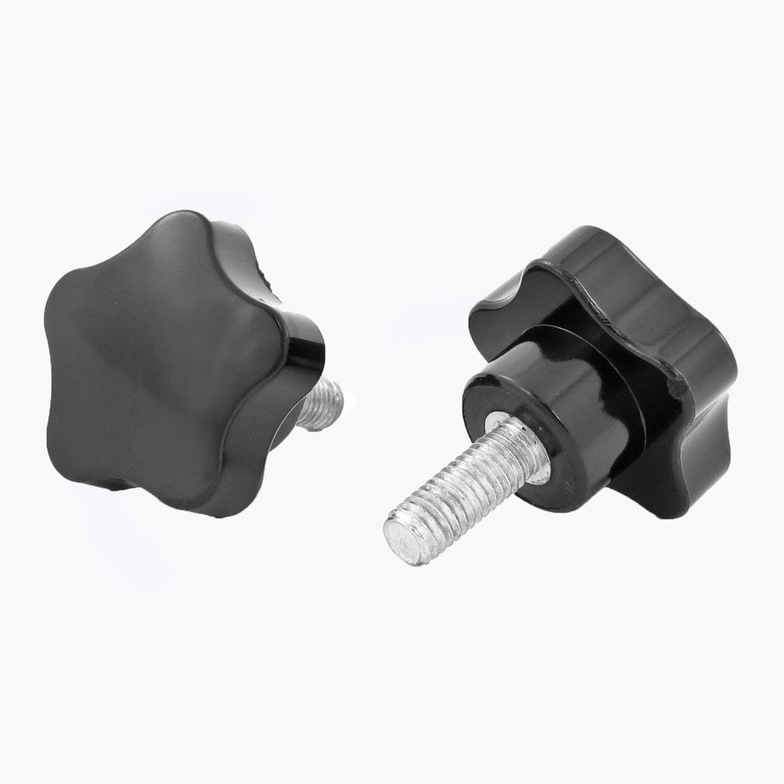 2 Pcs Machine Tool M8 x 20 Male Thread 40mm Dia Bakelite Knobs Handle Black