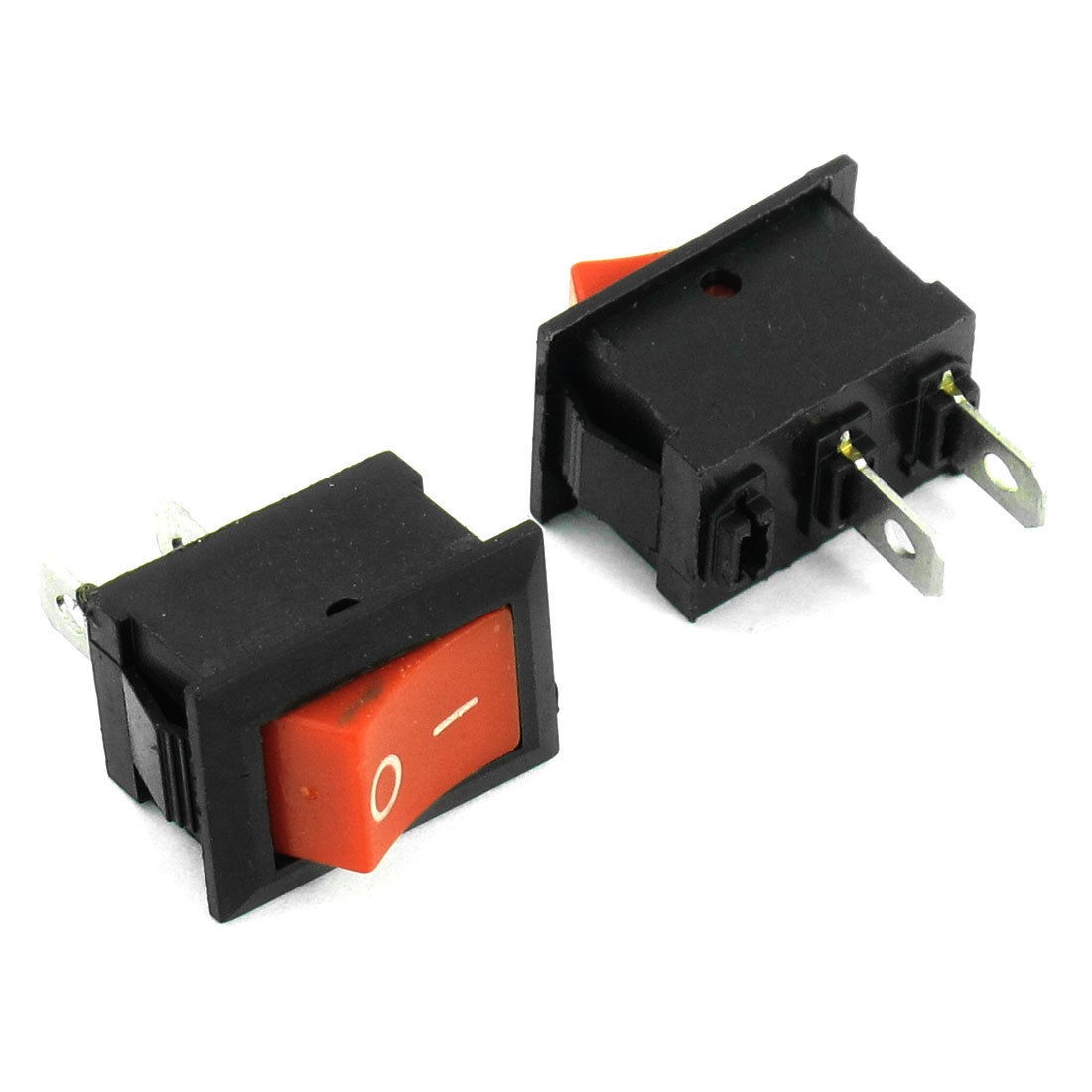 2 Pcs AC 250V/6A 125V/10A ON OFF 2 Terminals SPST Snap-in Rocker Switch