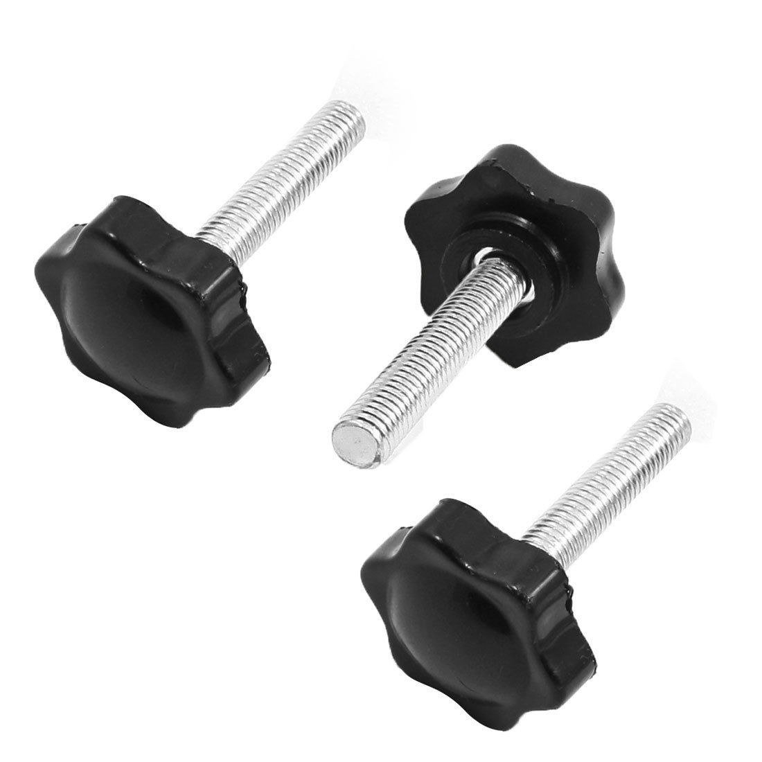 3 Pcs 8mm x 40mm Male Thread Screw 32mm Dia Star Shaped Head Clamping Knob