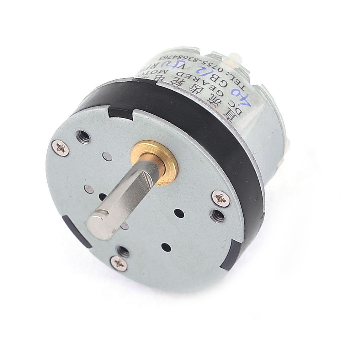 50RPM Output Speed Reducing 5mm Shaft Dia Gearbox Geared Motor 12VDC