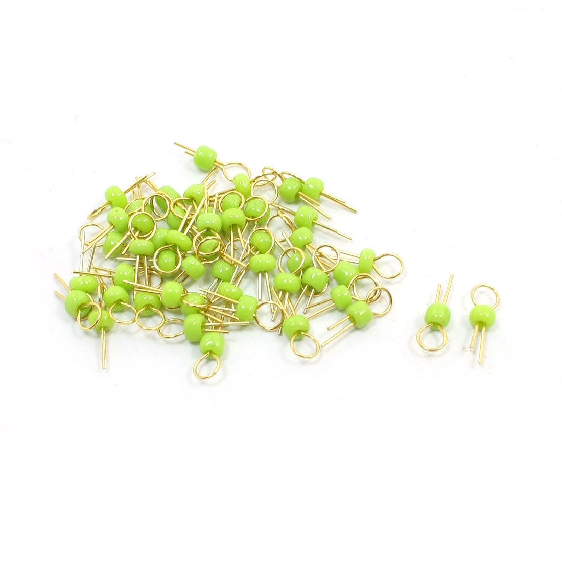 PCB Breadboard 3.2mm Dia Ring Head Electronic Test Pin Green 50 Pcs