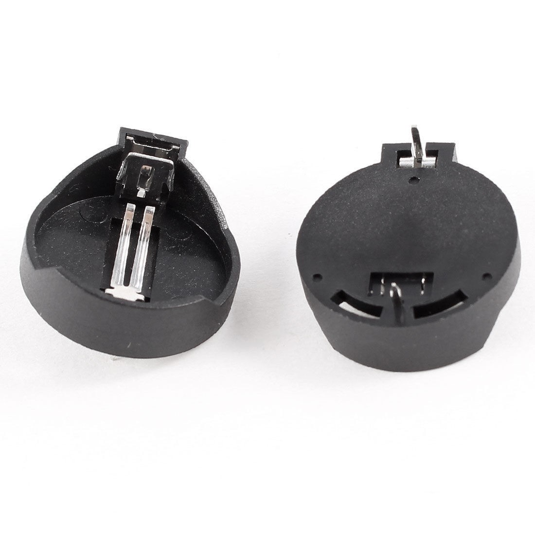 2 Pcs CR2032 CR2025 Coin Cell Button Battery Socket Holder Case 2 Pins Black