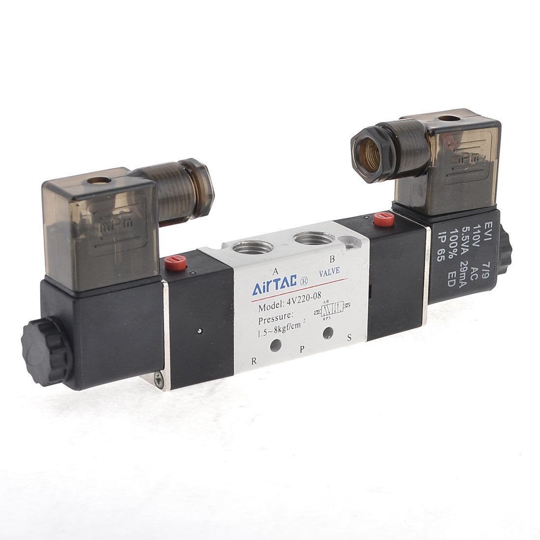 4V220 08 DC 12V 3W 2 Position 5 Way Air Control Solenoid Valve