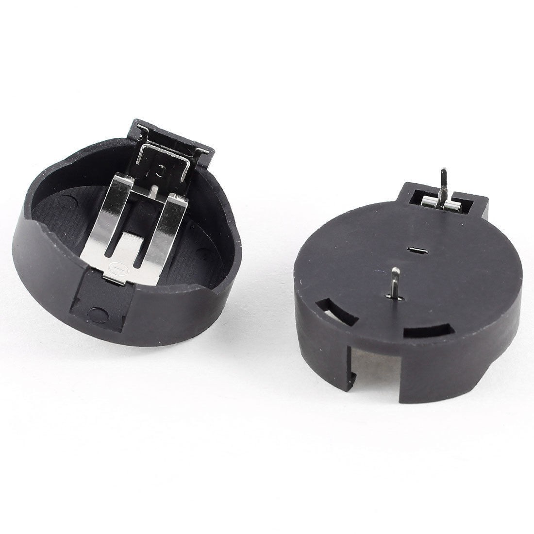 2 Pcs CR2450 2450 Coin Cell Button Battery Socket Holder Case 2 Pins Black