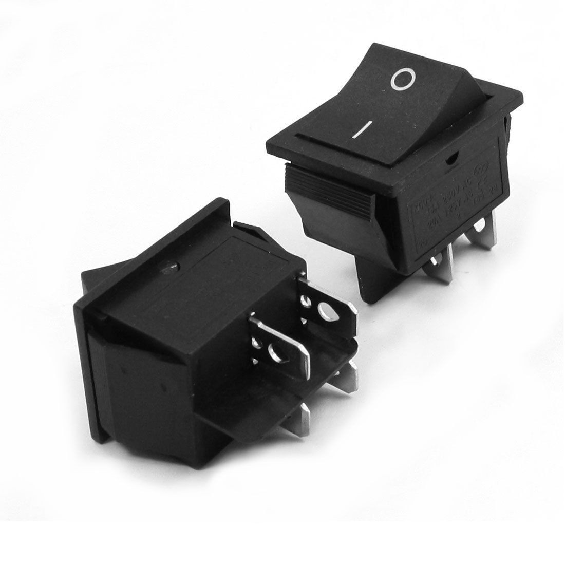 2 Pcs AC250V 16A 4 Pin I/O 2 Position DPST Snap in Boat Rocker Switch