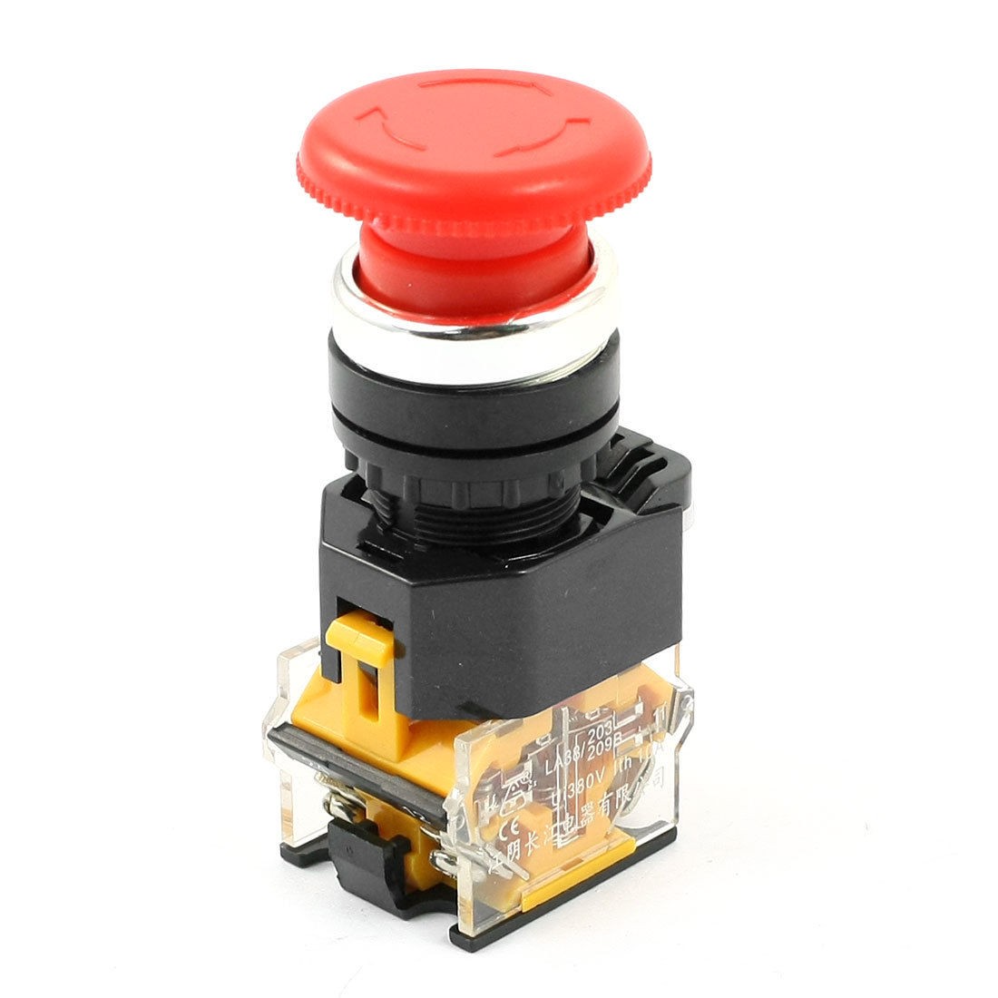 380V 10A DPST Latching Red Mushroom Head Emergency Stop Push Button Switch