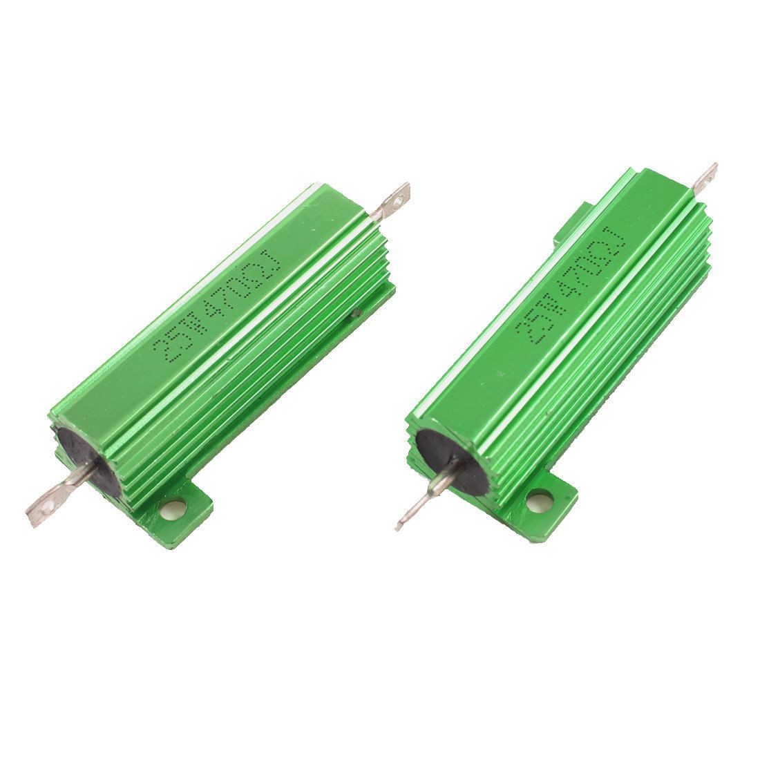 25W 470 Ohm Green Wirewound Aluminium Housed Resistance Resistor 2 Pcs