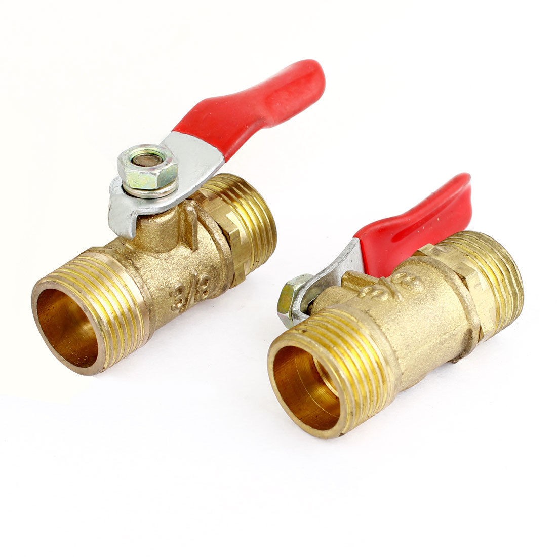 2 Pcs Pneumatic Fitting 3/8"PT Male Thread Piping Connector Ball Valve