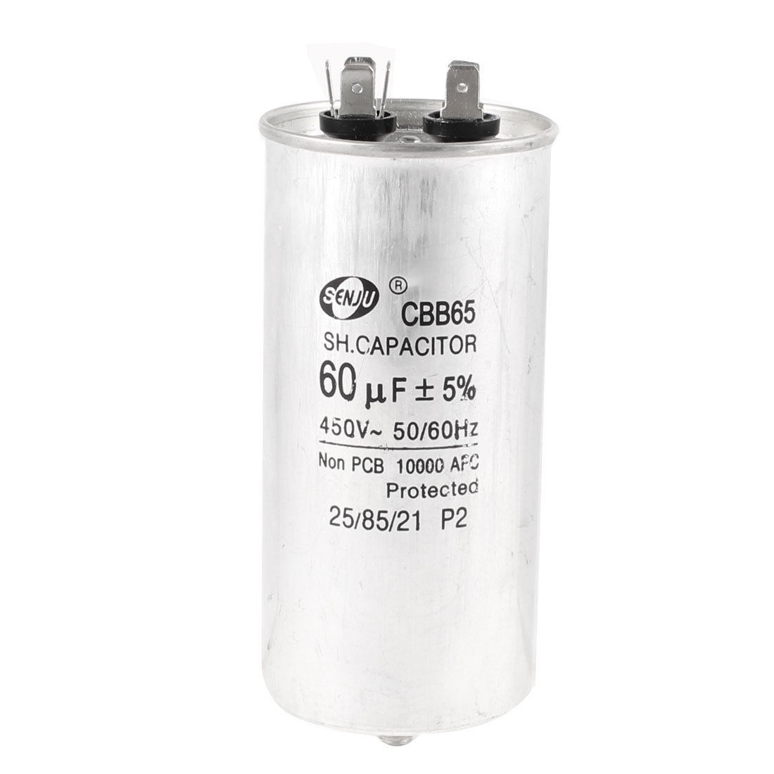 CBB65 AC 450V 60uF Polypropylene Film Lug Terminals Motor Capacitor