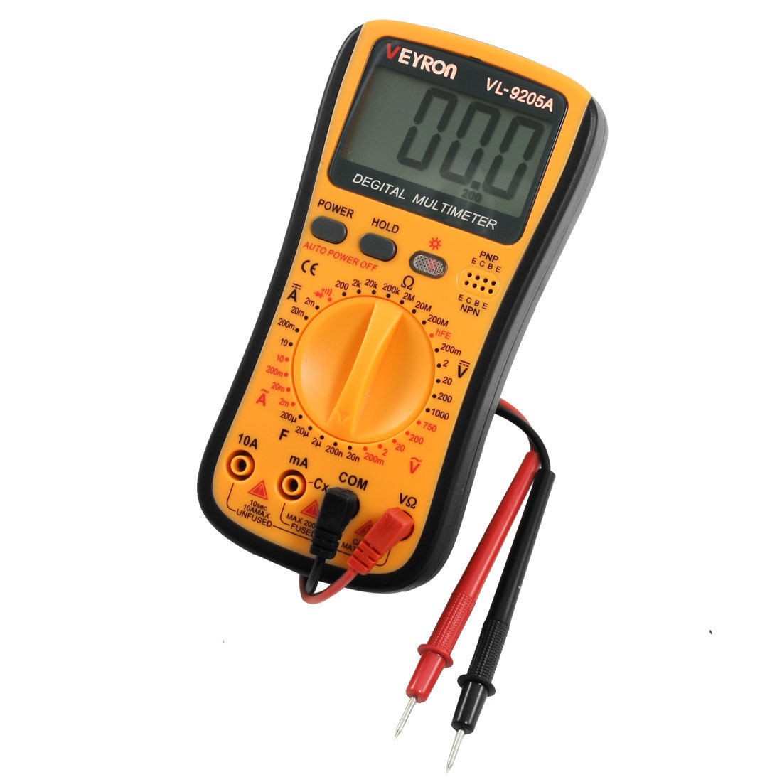 2mA-10A DC Current Voltmeter Ammeter Ohmmeter Digital Multimeter w Probe