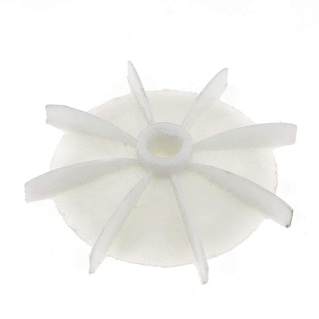 Replacement White Plastic Inner Dia 1.0cm 8 Impeller Motor Fan Blade