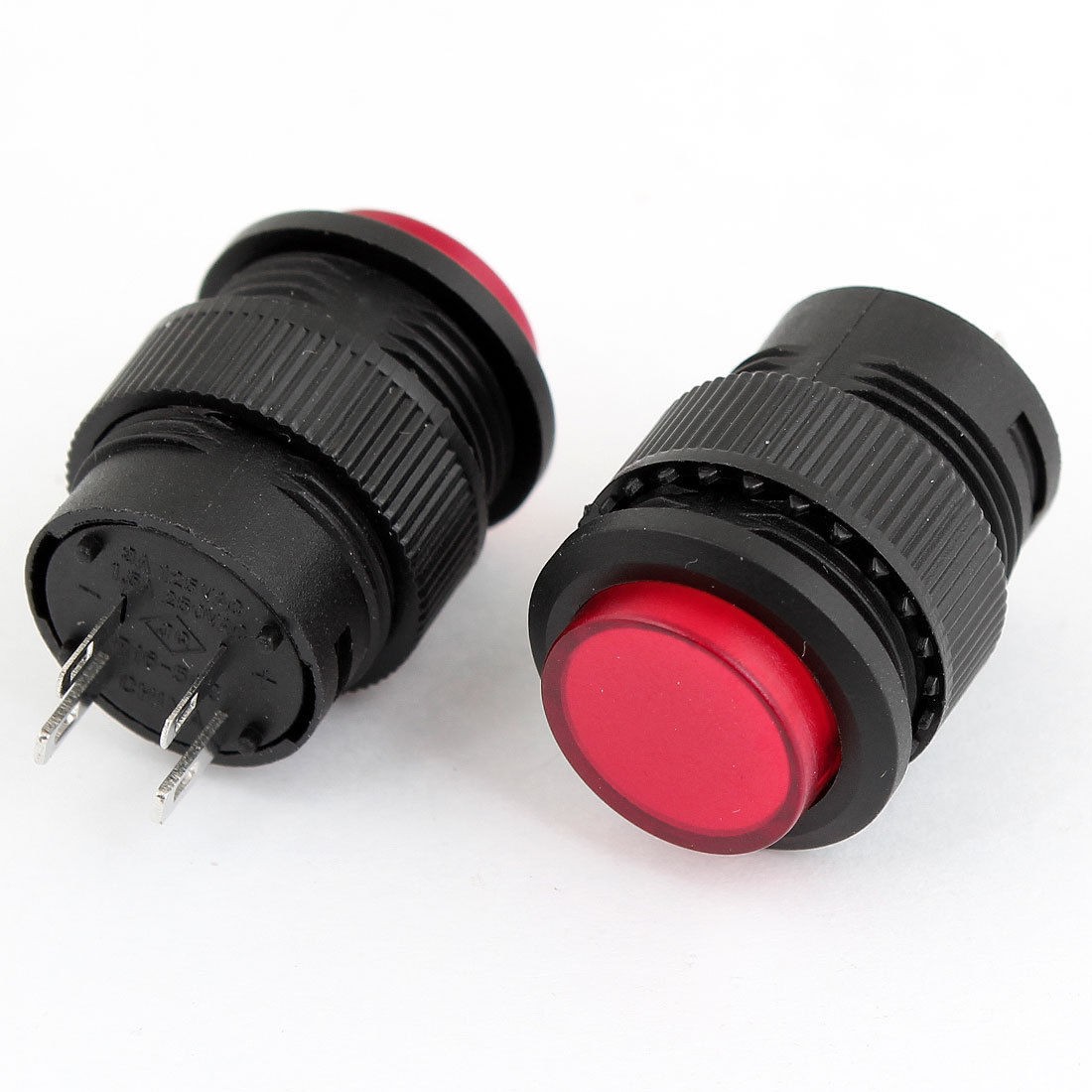 AC 3A 125V 1.5A 250V OFF-(ON) Momentary 15mm Thread Push Button Switch 2 Pcs