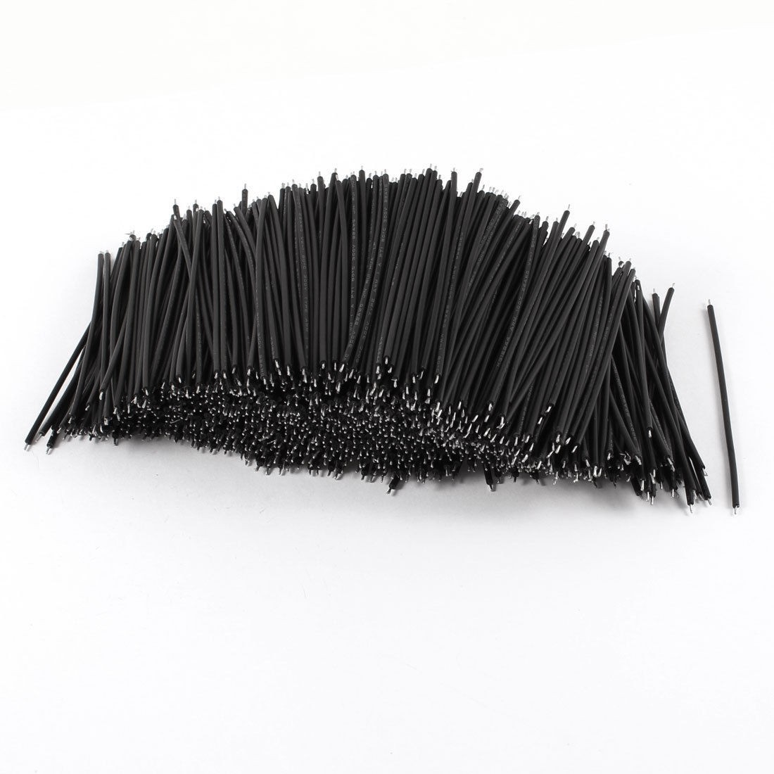 1000 Pcs Black PVC Tin Plated Copper 0.5x80mm 22AWG Wire Brushless Motor Cable
