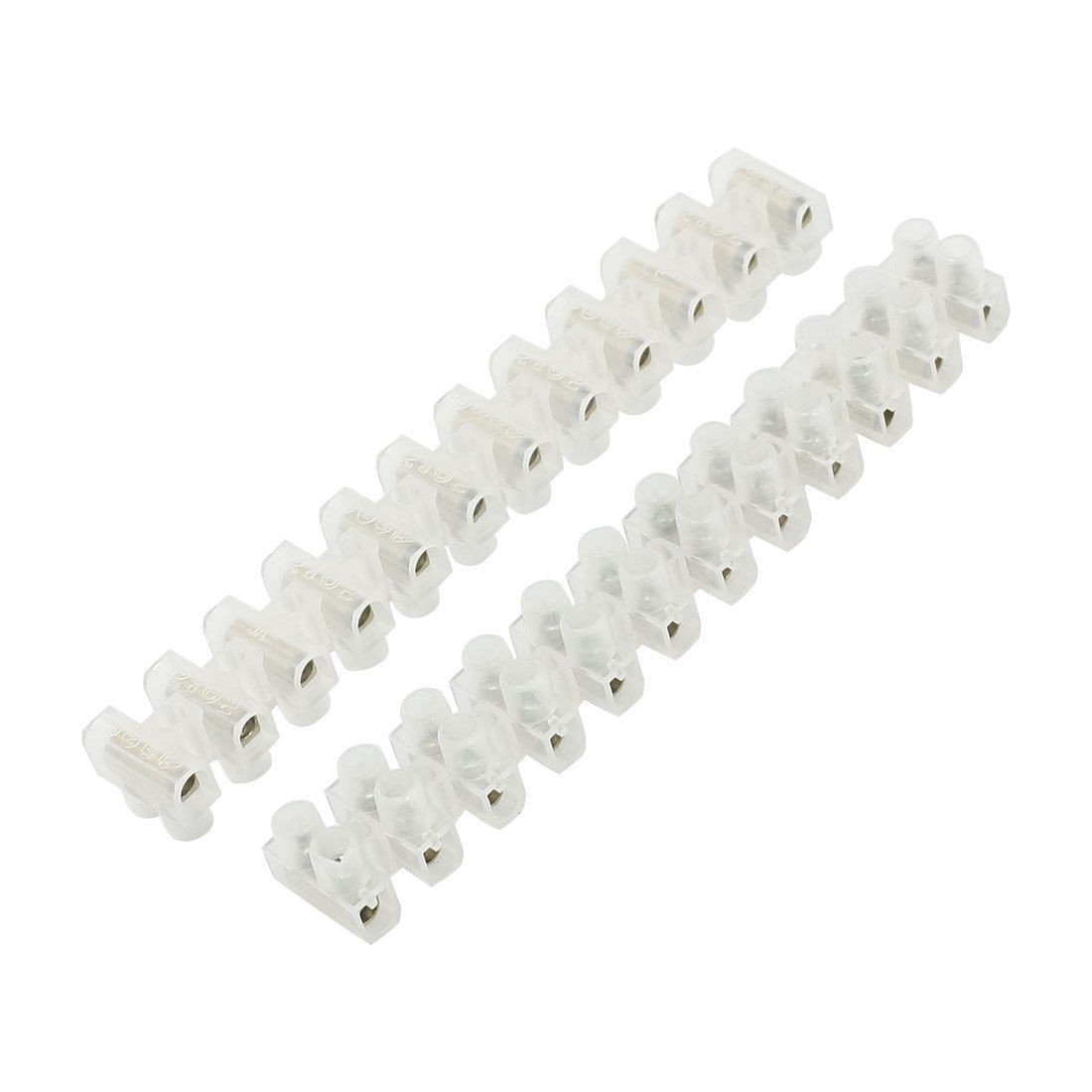 2 Pcs 400V 5A Double Row 12 Positions Electrical Terminal Barrier Block