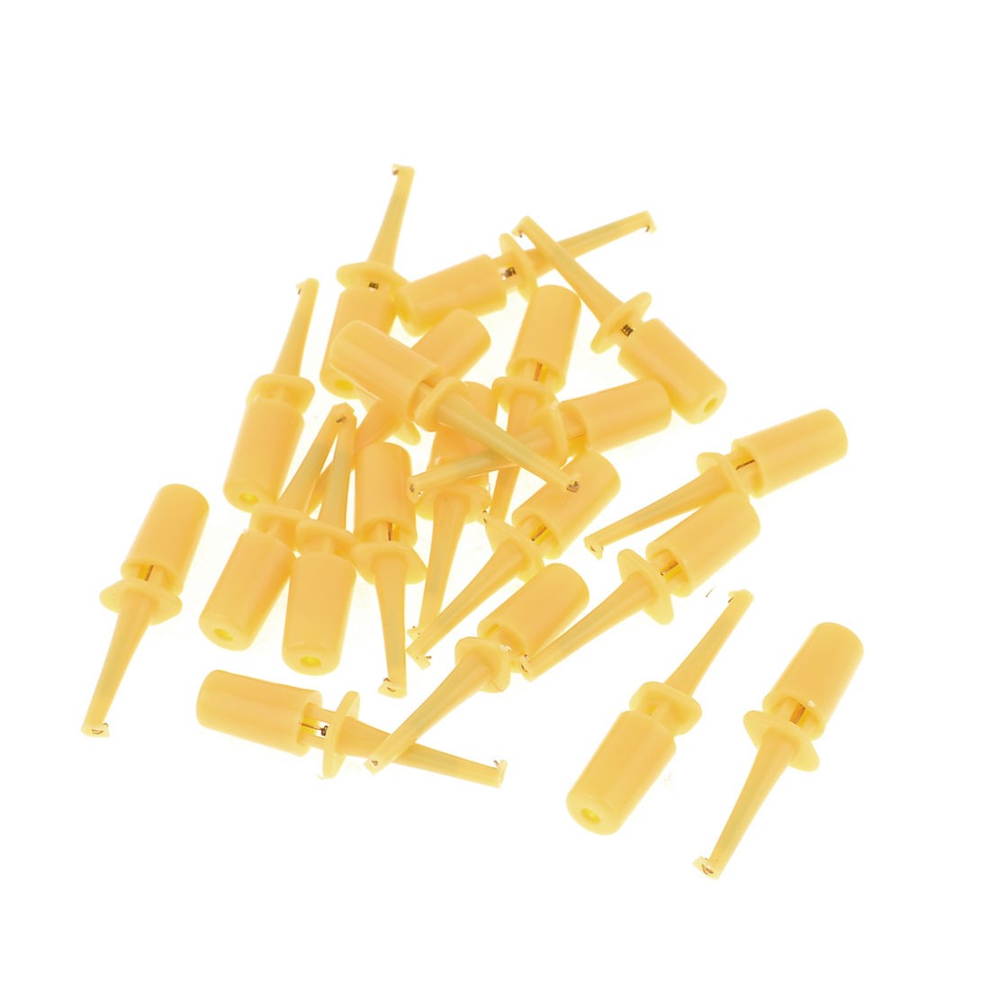 20 Pcs Yellow Plastic Electrical Lead Wire Cable Test Testing Hook
