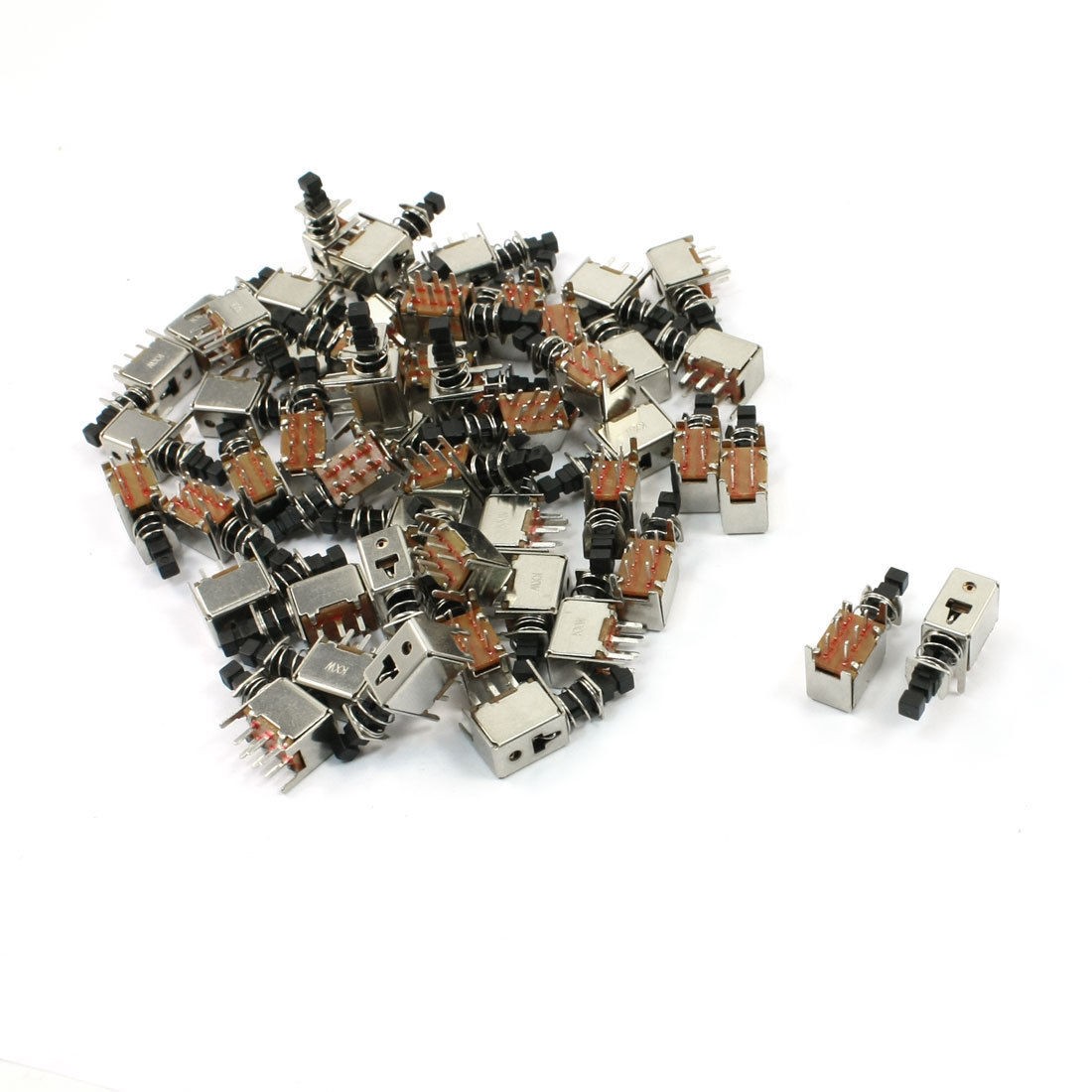 50pcs Latching Black Button 6P Tact Switch for Radio 25 x 13 x 8mm