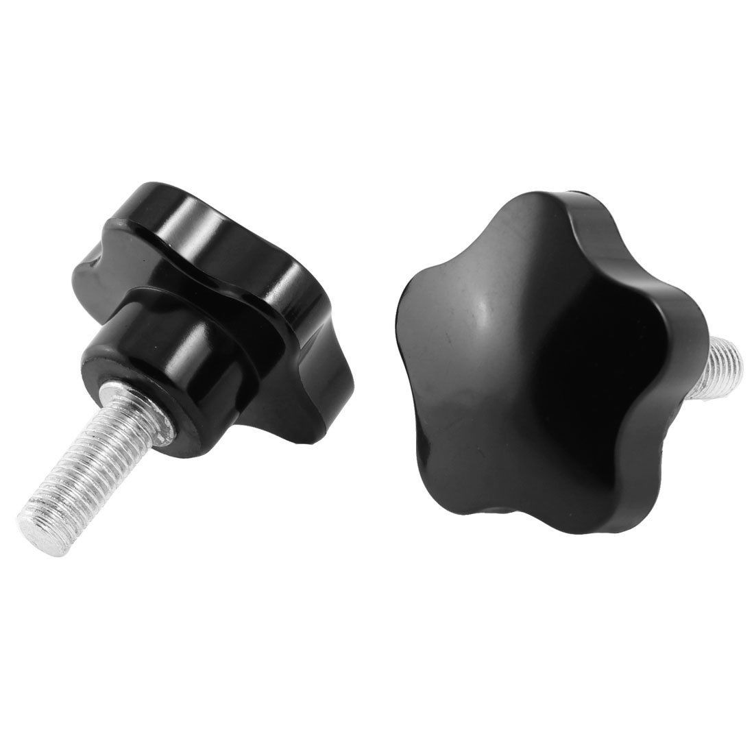 2PCS 45mm Star Head Dia M10 x 25mm Male Thread Screw On Type Clamping Knob