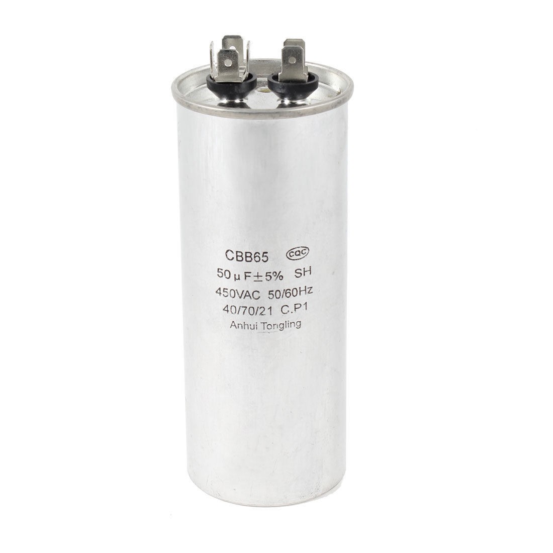 CBB65 450VAC 50uF 5% Tolerance Polypropylene Cylinder Film Motor Run Capacitor